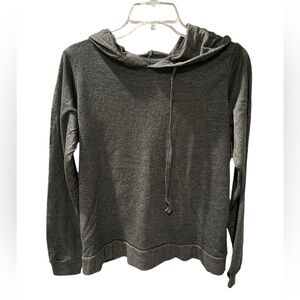 Cascade Blue Charcoal Gray Crossover Back Lightweight Hoodie | Size Small